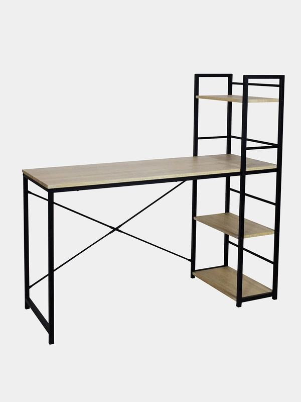Стол на металлокаркасе Brabix Loft,1200х520х1200 мм, 3 полки, цвет дуб натуральный, 641223