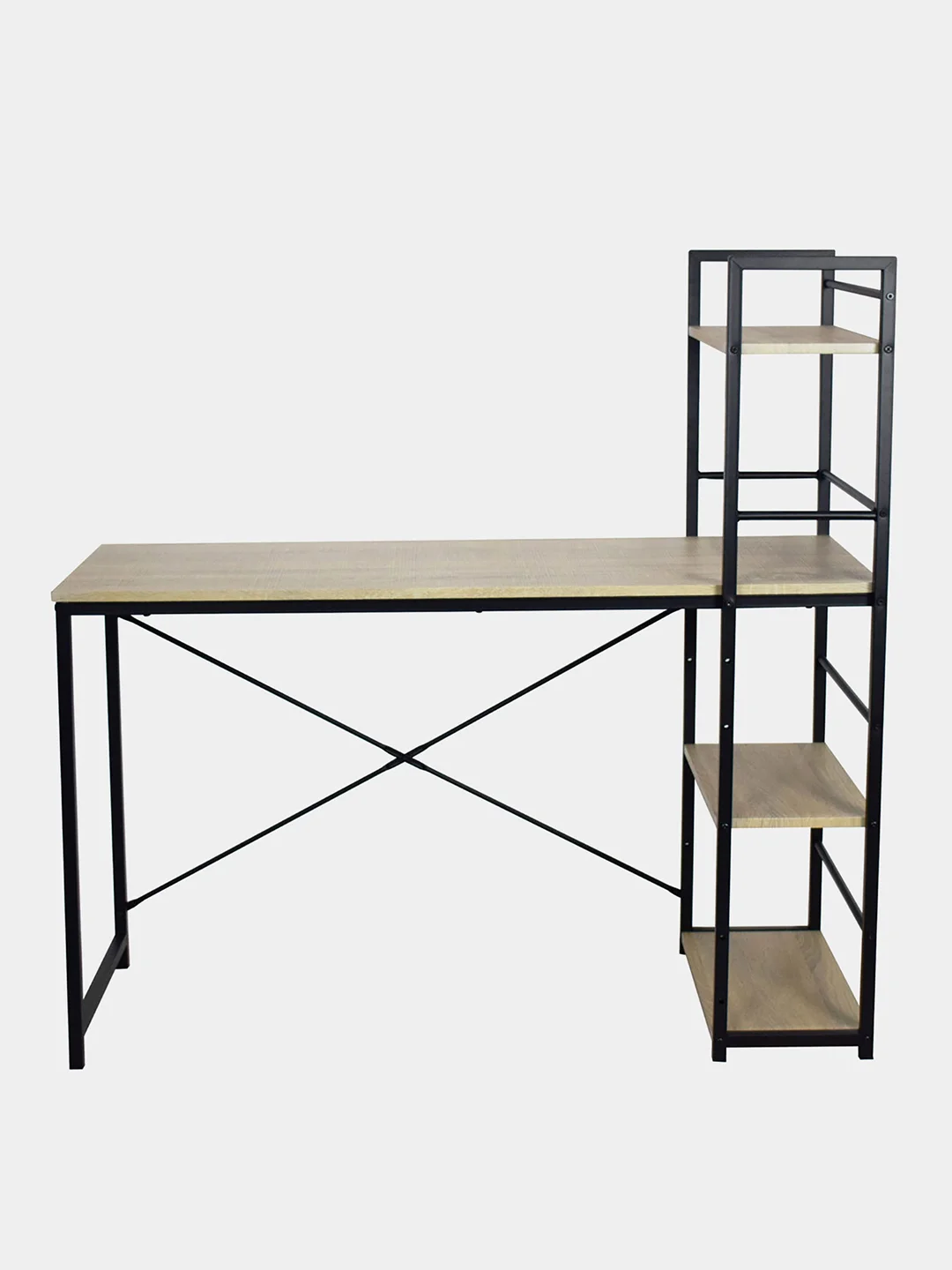 Стол на металлокаркасе Brabix Loft,1200х520х1200 мм, 3 полки, цвет дуб натуральный, 641223