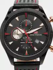 Черный мужские наручные часы Mini Focus MF0011G с хронографом, в подарочной упаковке