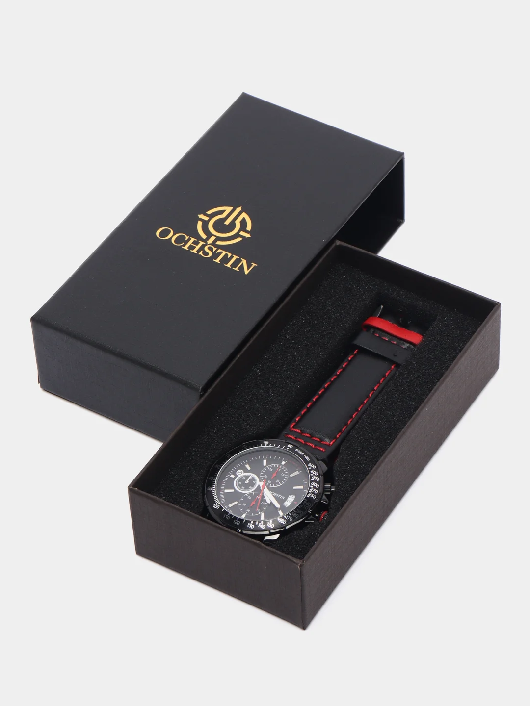 Красный мужские наручные часы  Ochstin 6125B с хронографом в подарочной упаковке