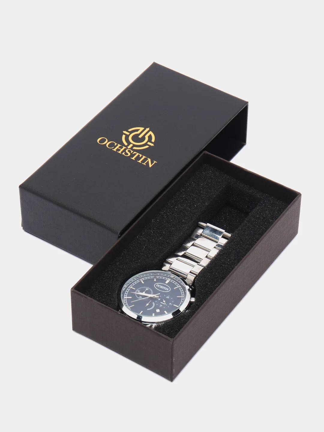 Серый мужские наручные часы Ochstin 6067D с хронографом в подарочной упаковке