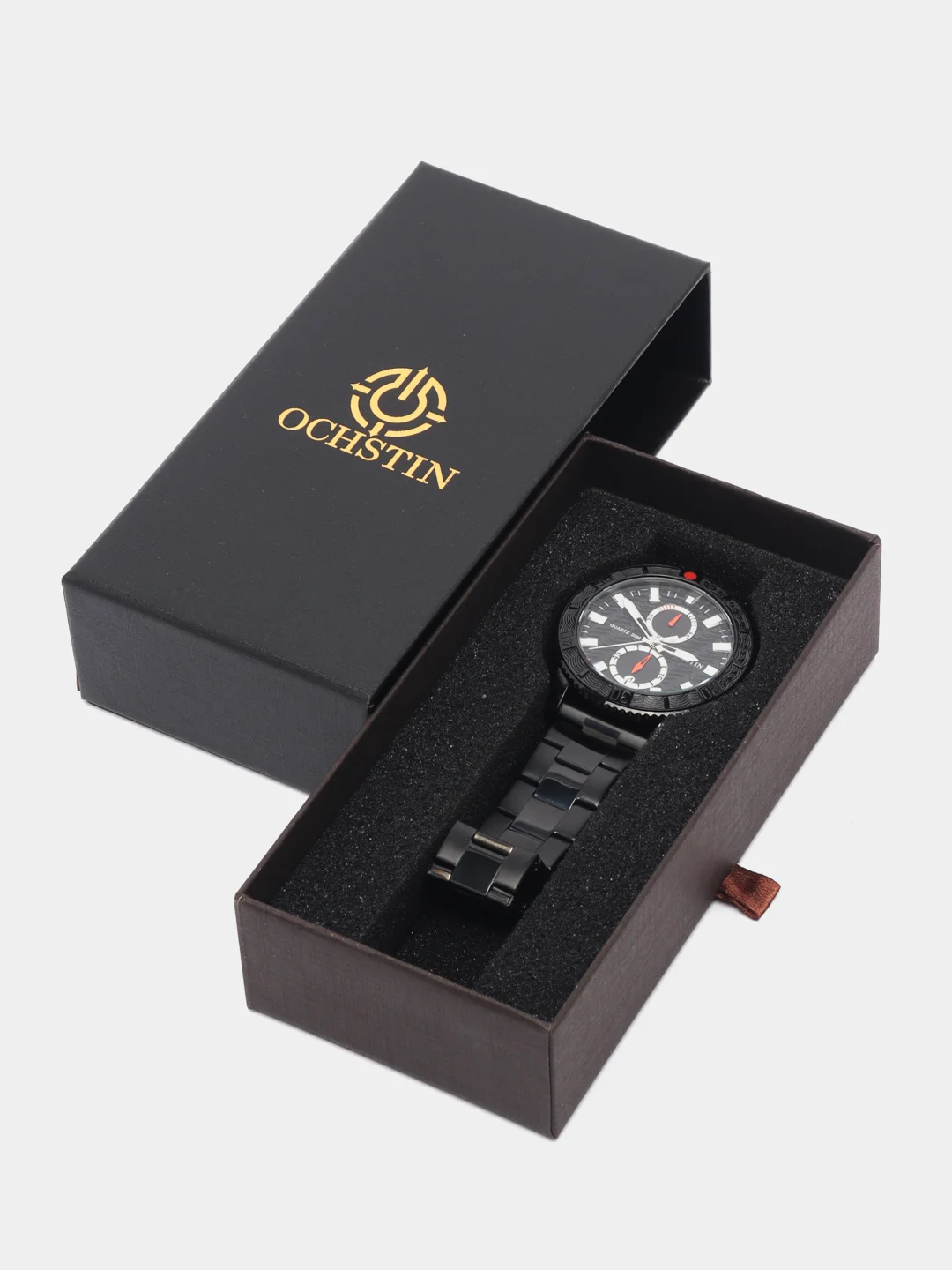 Серебряный мужские наручные часы Ochstin 7250 с хронографом в подарочной упаковке