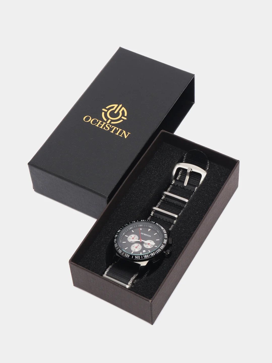 Песочный хаки мужские наручные часы Ochstin 7108B на тканевом ремешке
