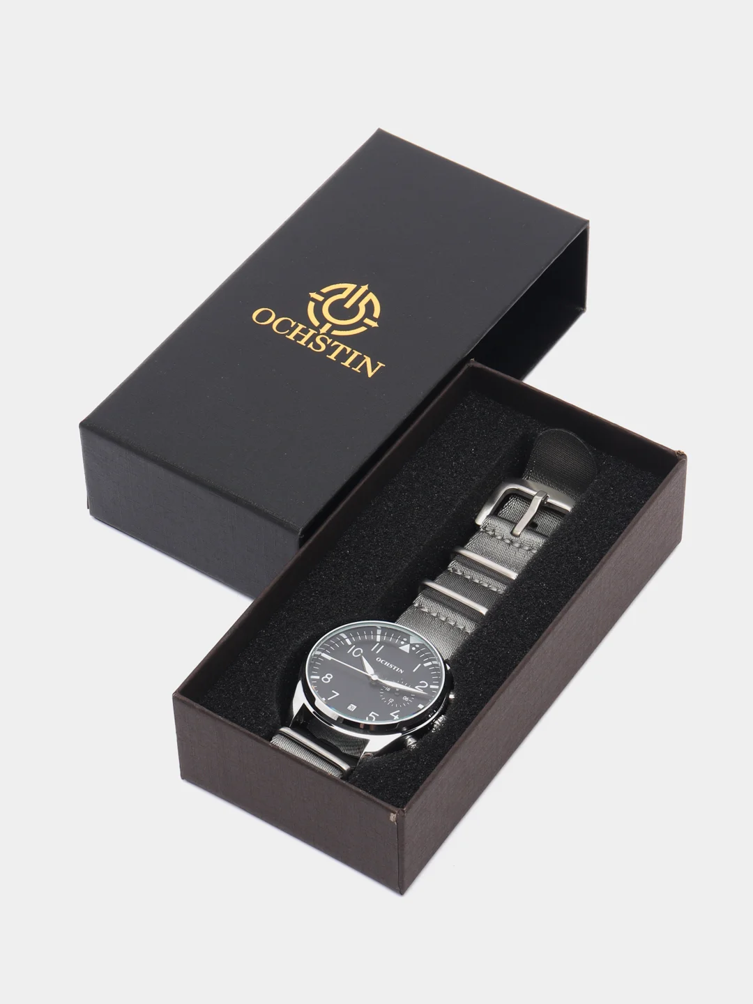 Серебряный мужские наручные часы Ochstin 7043C в подарочной упаковке