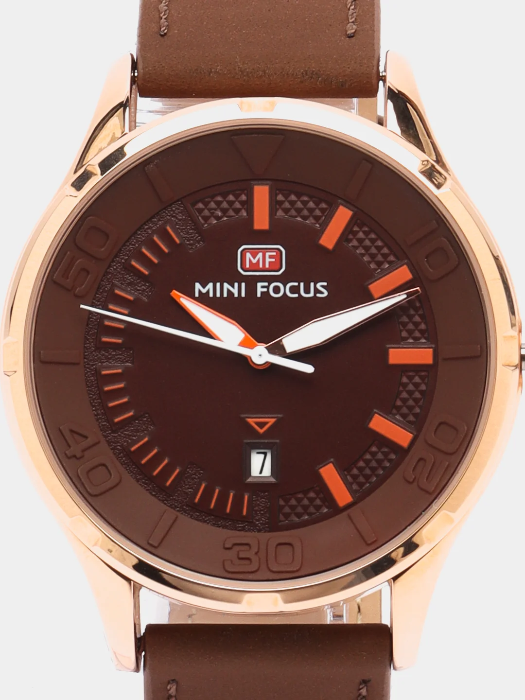 Коричневый мужские наручные часы Mini Focus MF0008G, с календарём, в подарочной упаковке
