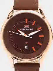 Коричневый мужские наручные часы Mini Focus MF0008G, с календарём, в подарочной упаковке