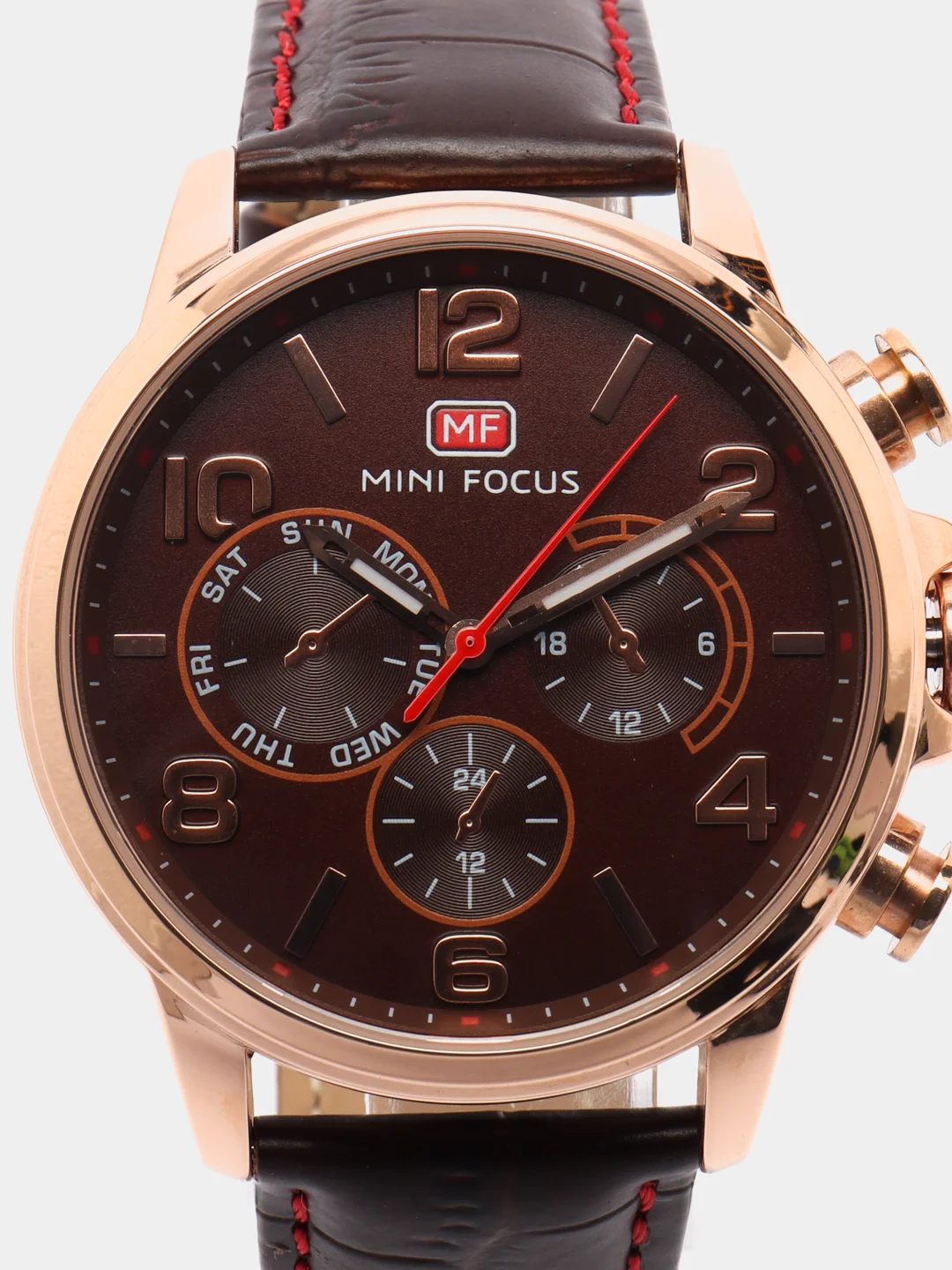 Коричневый мужские наручные часы Mini Focus MF0001G с хронографом, в подарочной упаковке