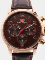 Коричневый мужские наручные часы Mini Focus MF0001G с хронографом, в подарочной упаковке