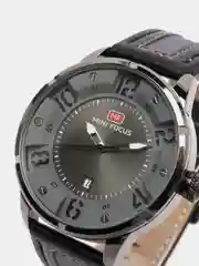 Песочный хаки мужские наручные часы Mini Focus MF0012G с календарём, в подарочной упаковке