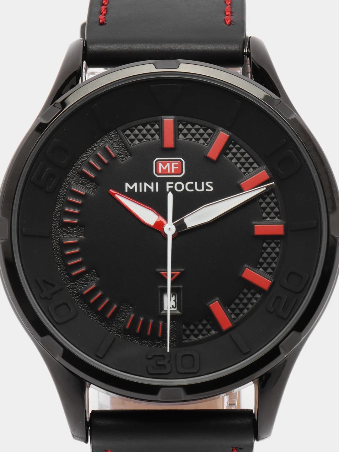 Черный мужские наручные часы Mini Focus MF0008G, с календарём, в подарочной упаковке