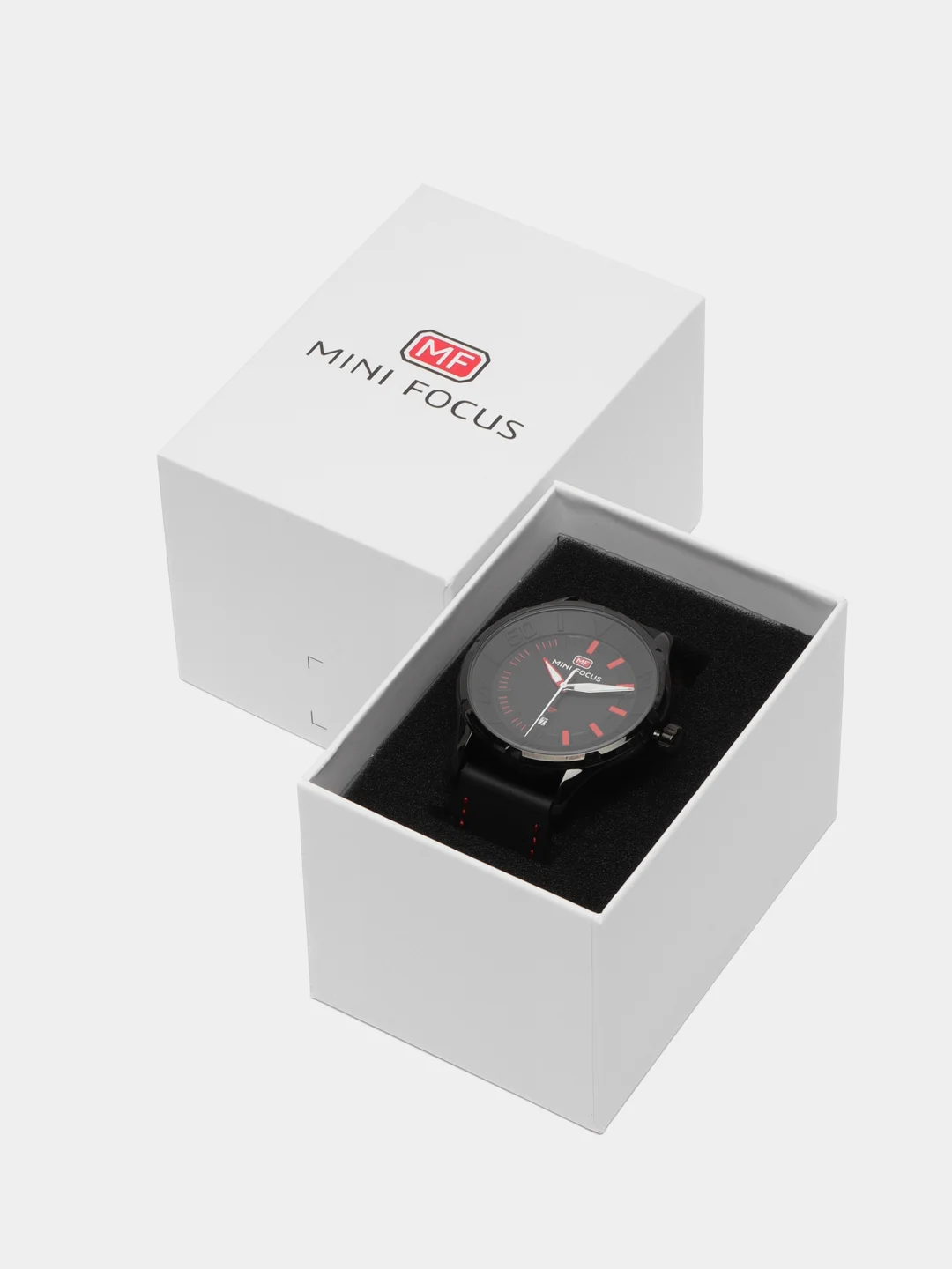 Черный мужские наручные часы Mini Focus MF0008G, с календарём, в подарочной упаковке