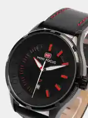 Черный мужские наручные часы Mini Focus MF0008G, с календарём, в подарочной упаковке