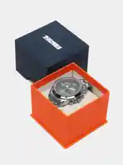 Серебряный мужские наручные часы Skmei 1495 в подарочной упаковке