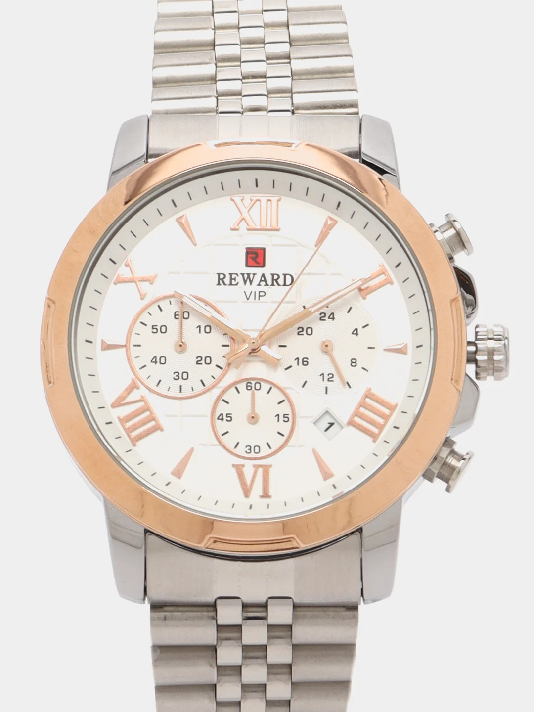 Серебряный мужские наручные часы Reward RD81060M с хронографом, в подарочной упаковке