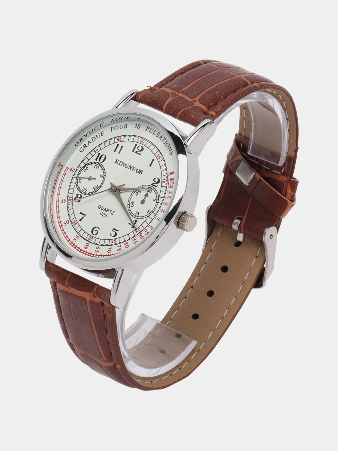 Серебряный мужские наручные часы KINGNUOS K-025, в подарочной упаковке