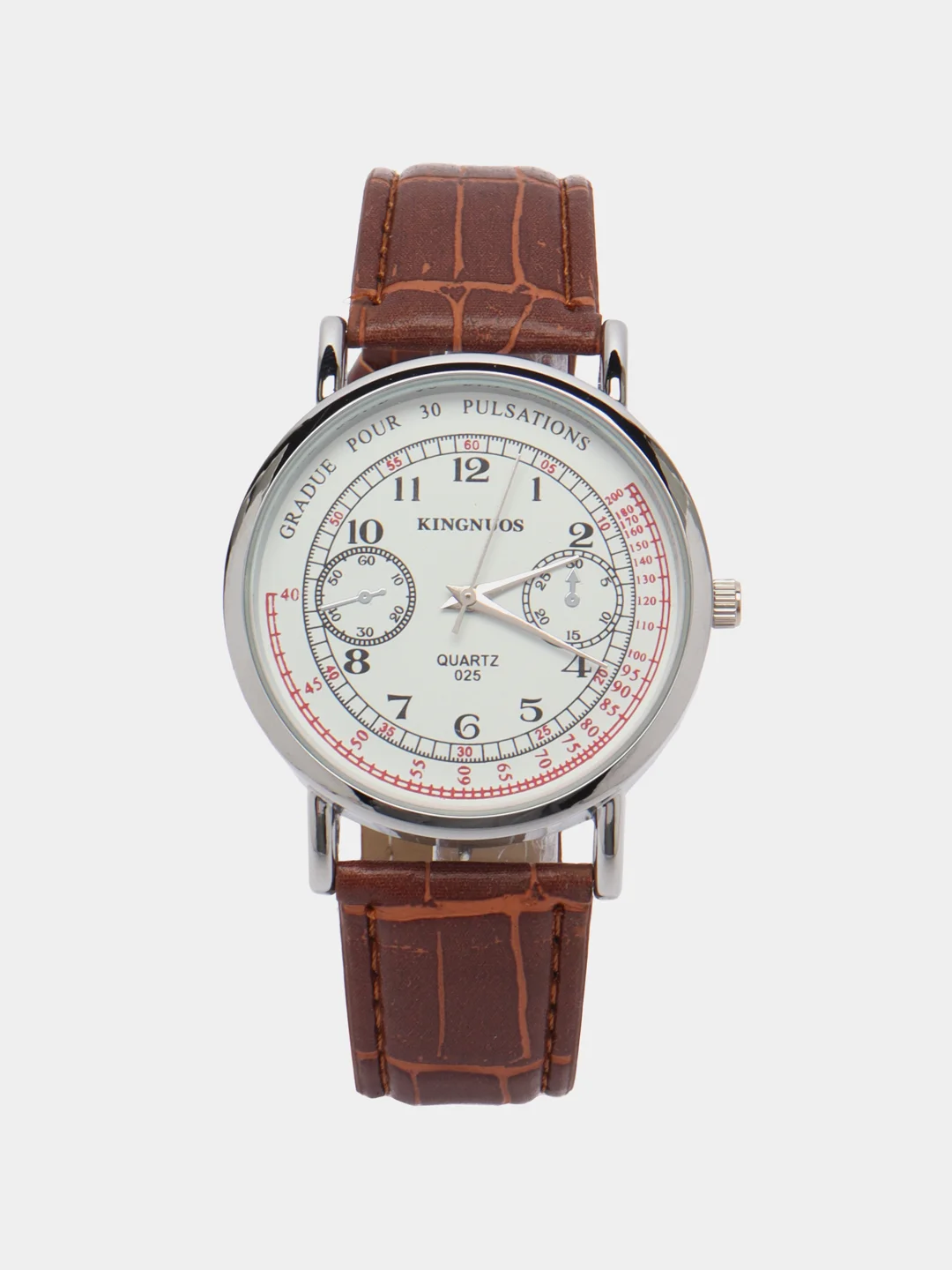 Серебряный мужские наручные часы KINGNUOS K-025, в подарочной упаковке