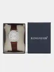 Серебряный мужские наручные часы KINGNUOS K-025, в подарочной упаковке