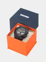 Золотой мужские наручные часы Skmei 1270 в подарочной упаковке