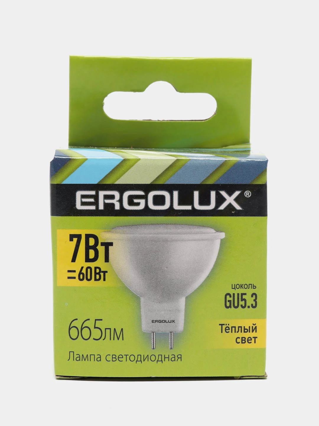 Лампа светодиодная Ergolux JCDR 7Вт GU5.3, теплый свет, 12158