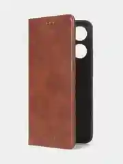 Коричневый чехол-книжка GQ для Infinix Smart 7, из высококачественной искусственной кожи