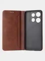 Коричневый чехол-книжка GQ для Infinix Smart 7, из высококачественной искусственной кожи