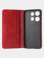 Красный чехол-книжка GQ для Infinix Smart 7, из высококачественной искусственной кожи