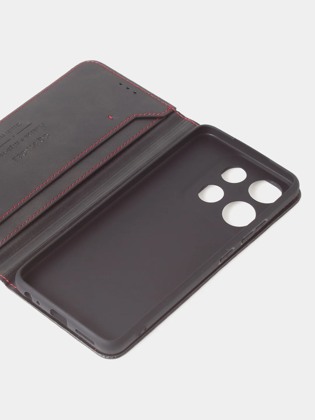 Черный чехол-книжка GQ для Infinix Smart 7, из высококачественной искусственной кожи