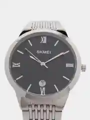 Черный мужские наручные часы Skmei Q0234 с металлическим браслетом и календарем