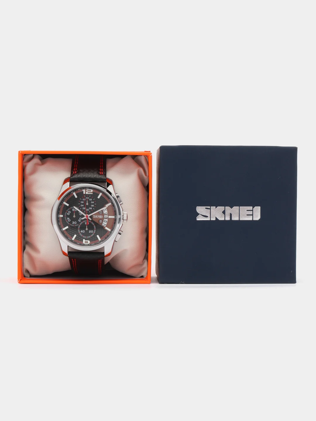 Красный мужские наручные часы Skmei 9106 с хронографом в подарочной упаковке