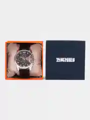 Оранжевый мужские наручные часы Skmei 9106 с  хронографом в подарочной упаковке