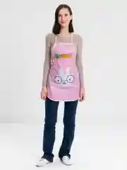 Розовый фартук кухонный, кармашком