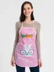 Розовый фартук кухонный, кармашком