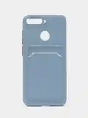 Синий меланж чехол для Huawei Y6 2018 / Honor 7C / 7A Pro / Y6 Prime, с карманом для карт