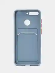 Синий меланж чехол для Huawei Y6 2018 / Honor 7C / 7A Pro / Y6 Prime, с карманом для карт