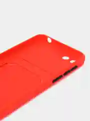 Красный силиконовый чехол для Honor 7A / 7А Prime / Хонор 7S / Huawei Y5 2018 / Y5 Lite, с карманом для карт, прозрачный