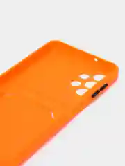 Оранжевый чехол для Samsung Galaxy A13 4G (Самсунг Галакси А13 4Г), с карманом для карт