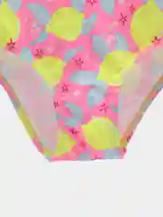 Бирюзовый детский купальник для девочки Тропики/Лимончики, 3-6 лет