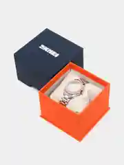 Серый меланж женские наручные часы Skmei 1534 в подарочной упаковке