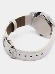 Белый женские наручные часы Skmei 6911 с кожаным ремешком и камнями