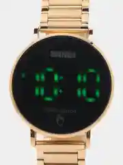 Бронзовый мужские цифровые наручные Led часы Skmei 1550 в подарочной упаковке