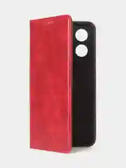 Красный чехол-книжка GQ для Oppo A17 / Oppo A17K, из высококачественной искусственной кожи