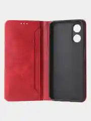 Красный чехол-книжка GQ для Oppo A17 / Oppo A17K, из высококачественной искусственной кожи