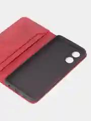 Красный чехол-книжка GQ для Oppo A17 / Oppo A17K, из высококачественной искусственной кожи