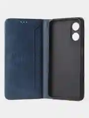 Синий чехол-книжка GQ для Oppo A17 / Oppo A17K, из высококачественной искусственной кожи