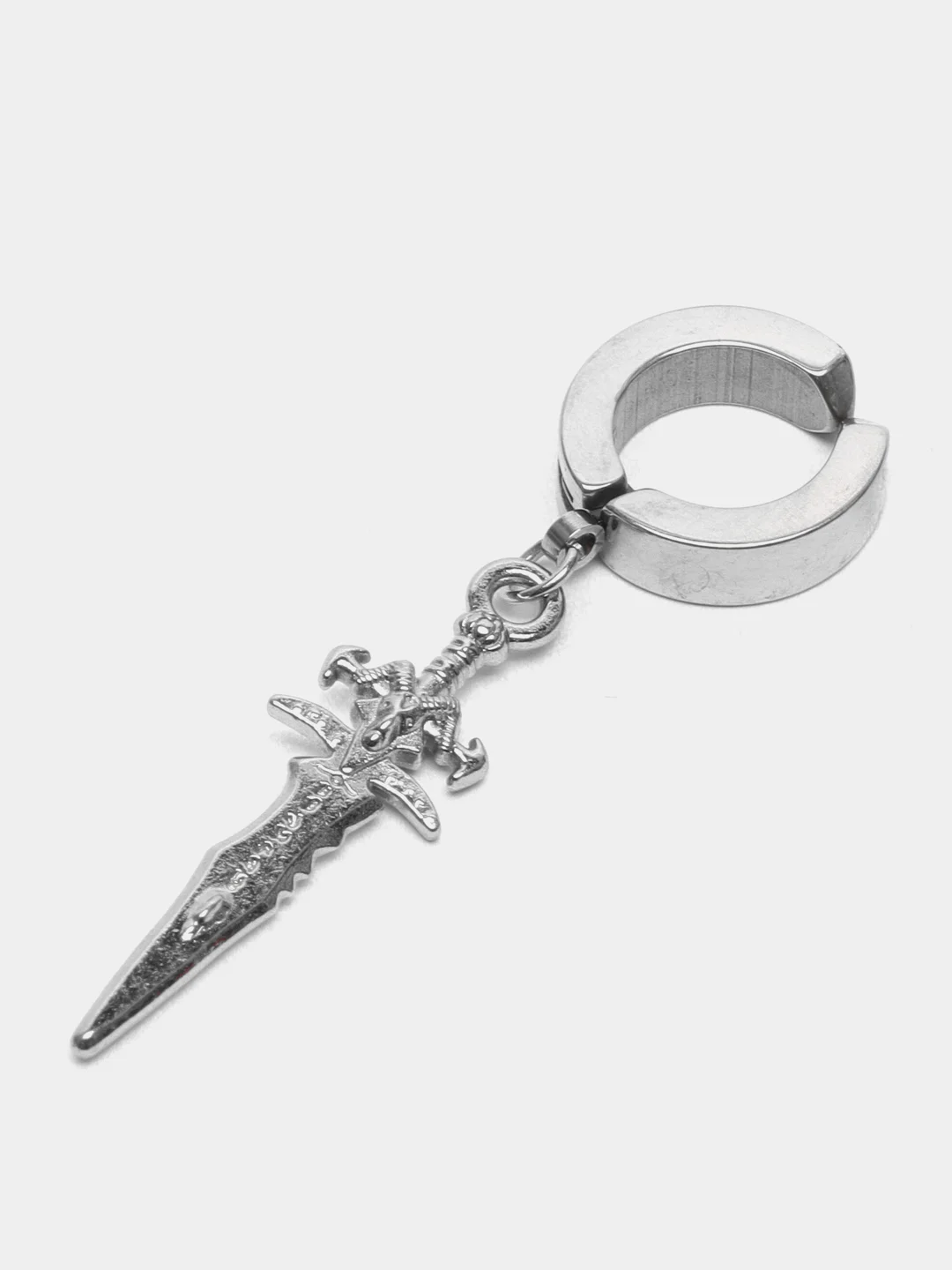 Серебряный серга, клипса, меч