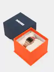 Бронзовый женские наручные электронные Led часы Skmei 1543 в подарочной упаковке