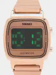 Бронзовый женские наручные электронные Led часы Skmei 1543 в подарочной упаковке