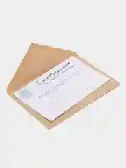 Сиреневый открытка - сертификат на желание в крафтовом конверте, на день рождения