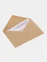 Голубой открытка - сертификат на желание в крафтовом конверте, на день рождения