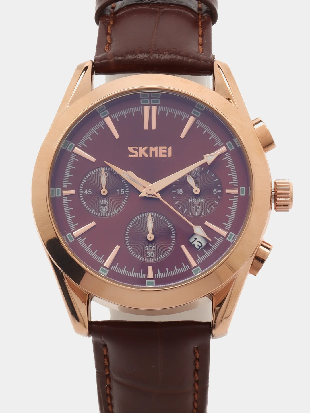 Коричневый мужские наручные часы Skmei 9127L в подарочной упаковке